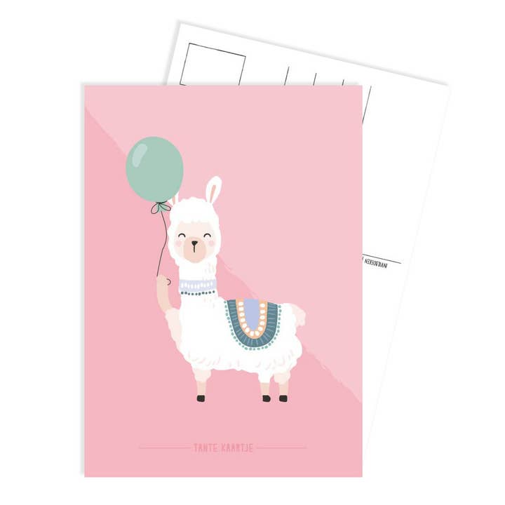 Cartolina 'Partyanimals' - Lama per la vendita all'ingrosso da parte di Tante Kaartje