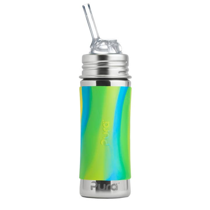 Pura rostfri stålsugrörsflaska 325 ml / aqua swirl för wholesale av Pura Stainless