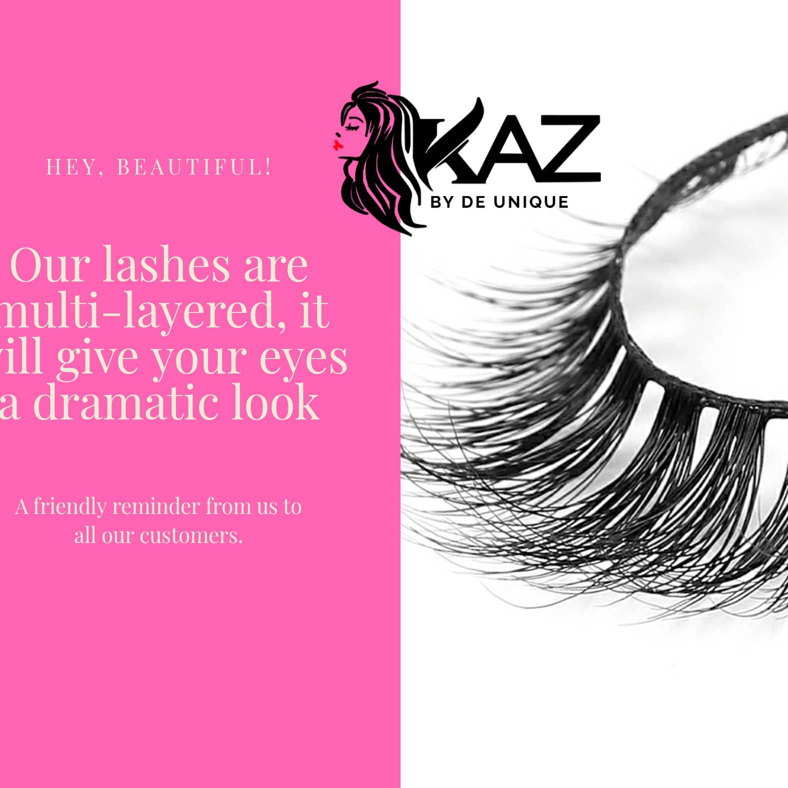 Kaz by De Unique Limited - Wholesale False/Fake Eyelashes - 6D quality faux Mink lashes #0038