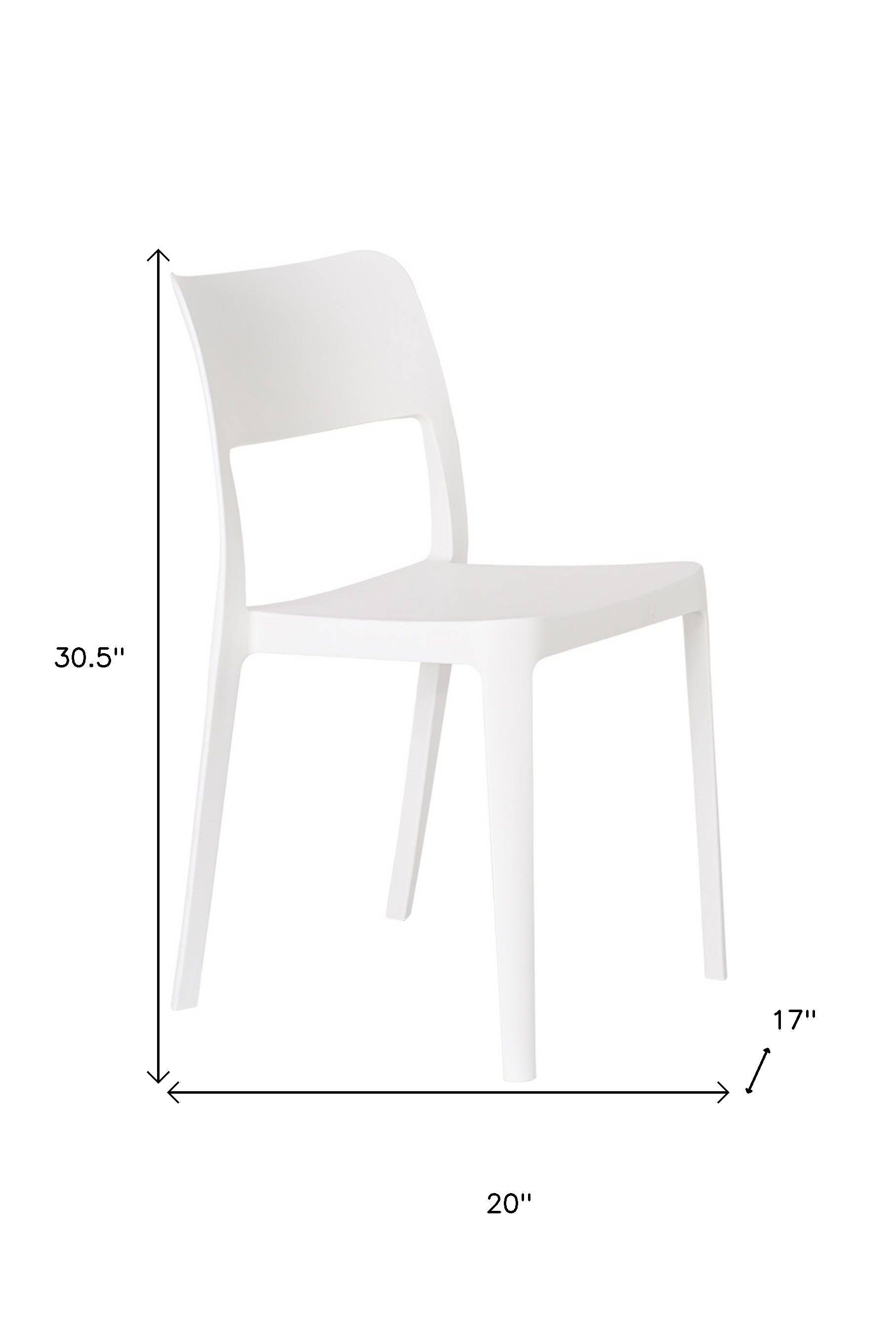 HomeRoots - Wholesale Outdoor Chair - Set of Two White Heavy Duty Plastic Outdoor Stacking Accent Chairs2