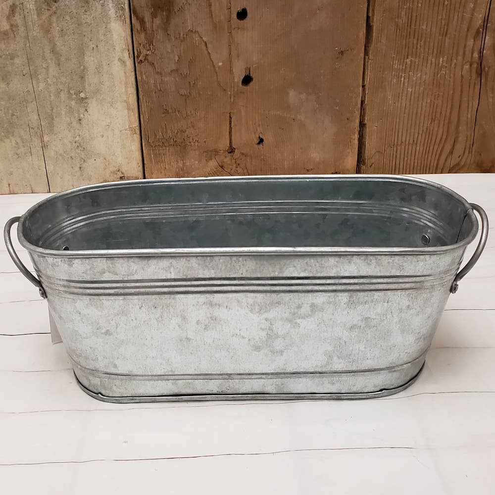 A.T. Imports - Vendita all'ingrosso Fioriere - Vaso ovale in metallo con manici2