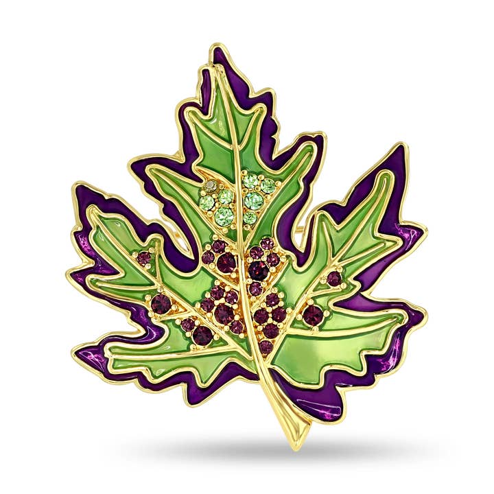 Ritzy Couture Fall Foliage Multicolor Maple Leaf Pin Pendant for wholesale by Ritzy Couture by Esme Hecht