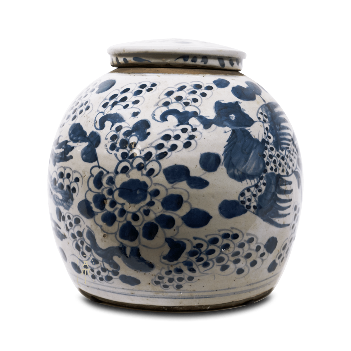 Asian Mix Interior – Großhandel Vasen – Keramiktopf mit altmodischer Optik und Phönix-Motiv1