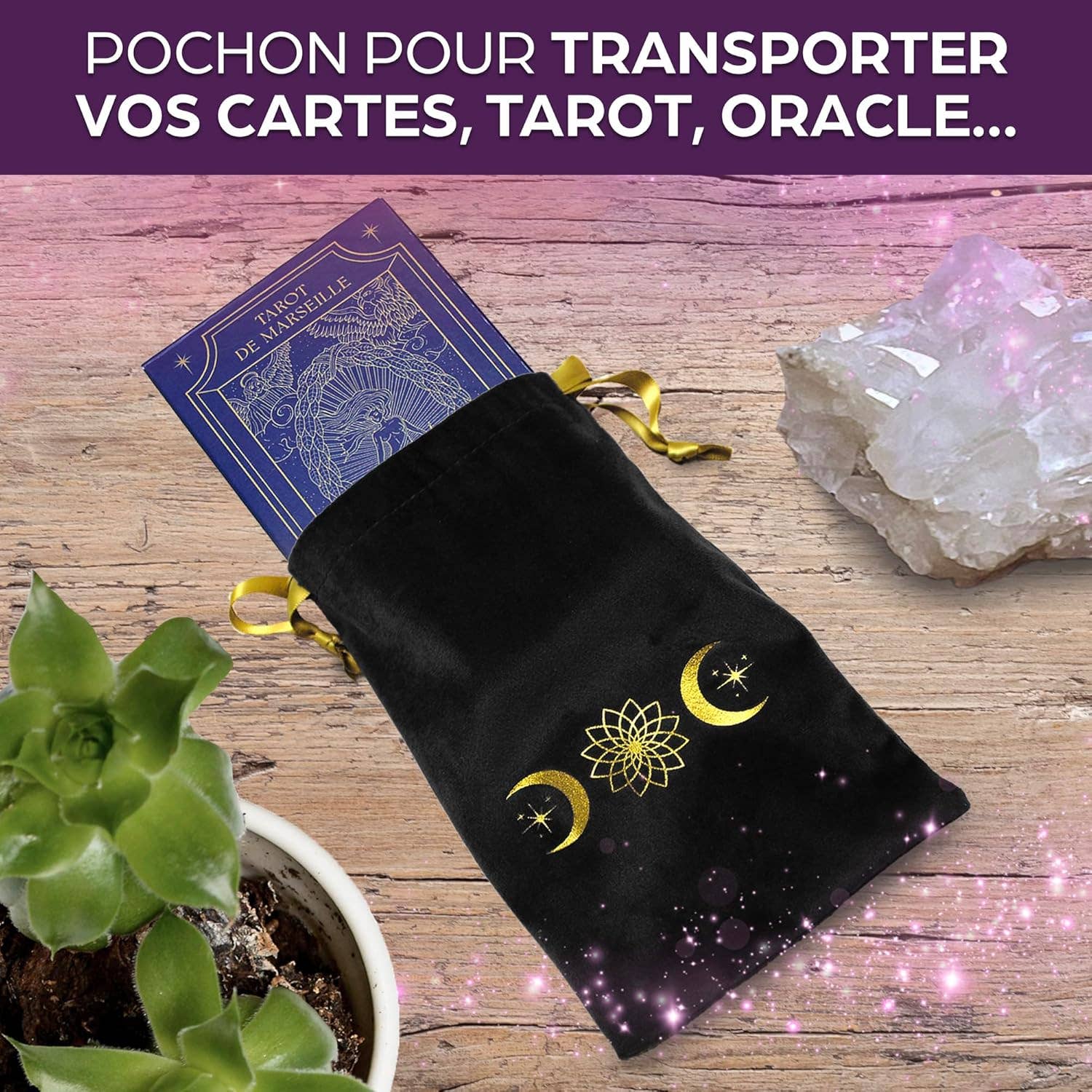 Vibratis - Venta al por mayor Cartas del tarot - Tapete Adivinación Tirada Celta & Bolsa - Tapete Oráculo Negro3