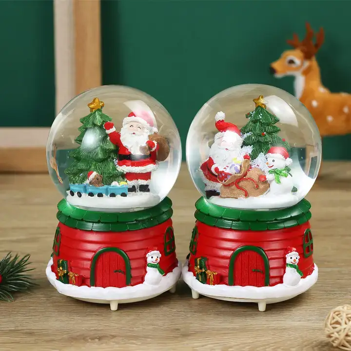SINT - Wholesale Snow Globe - SINT Christmas Musical Glittering Water Snow Globe | Set of 24