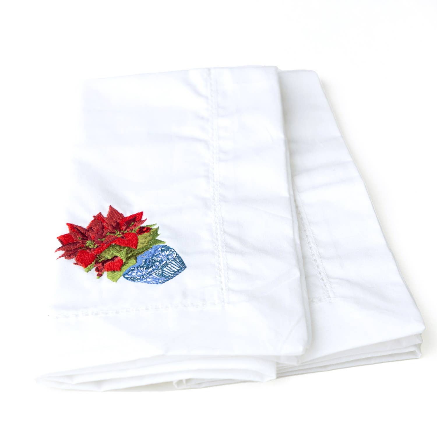 8 Oak Lane - Wholesale Dinner & Cloth Napkin - Poinsettia Embroidered Dinner Napkin2