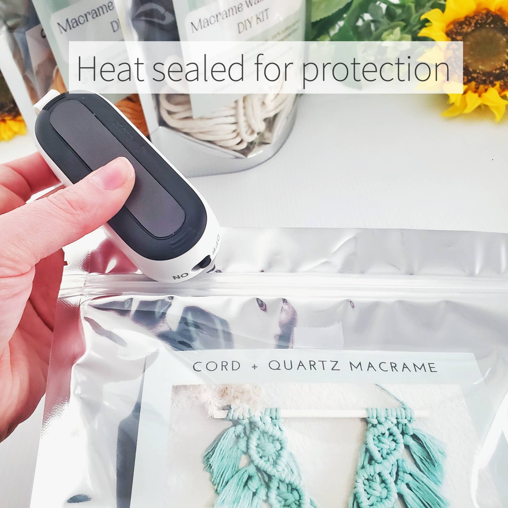 Cord + Quartz - Wholesale DIY craft kit - Macrame wall hanging DIY craft kit. "lacy" Beginner friendly6