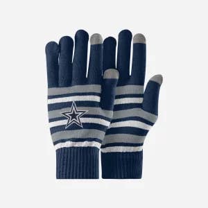 Dallas Cowboys Knit Stripe Texting Gloves for wholesale by Turnovers Inc