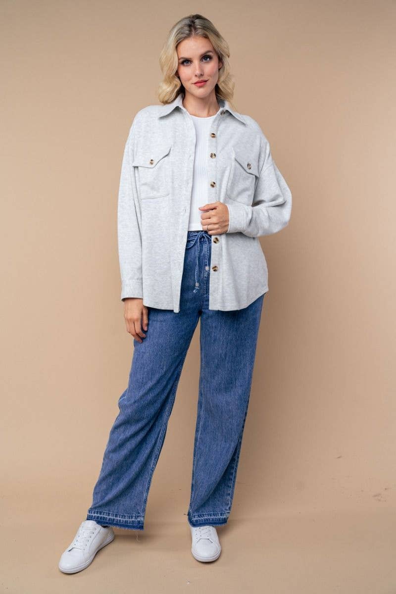 White Birch – Engroshandel Skjortejakke/shacket – til kvinder – T10369 Langærmet Solid Strikskjorte6