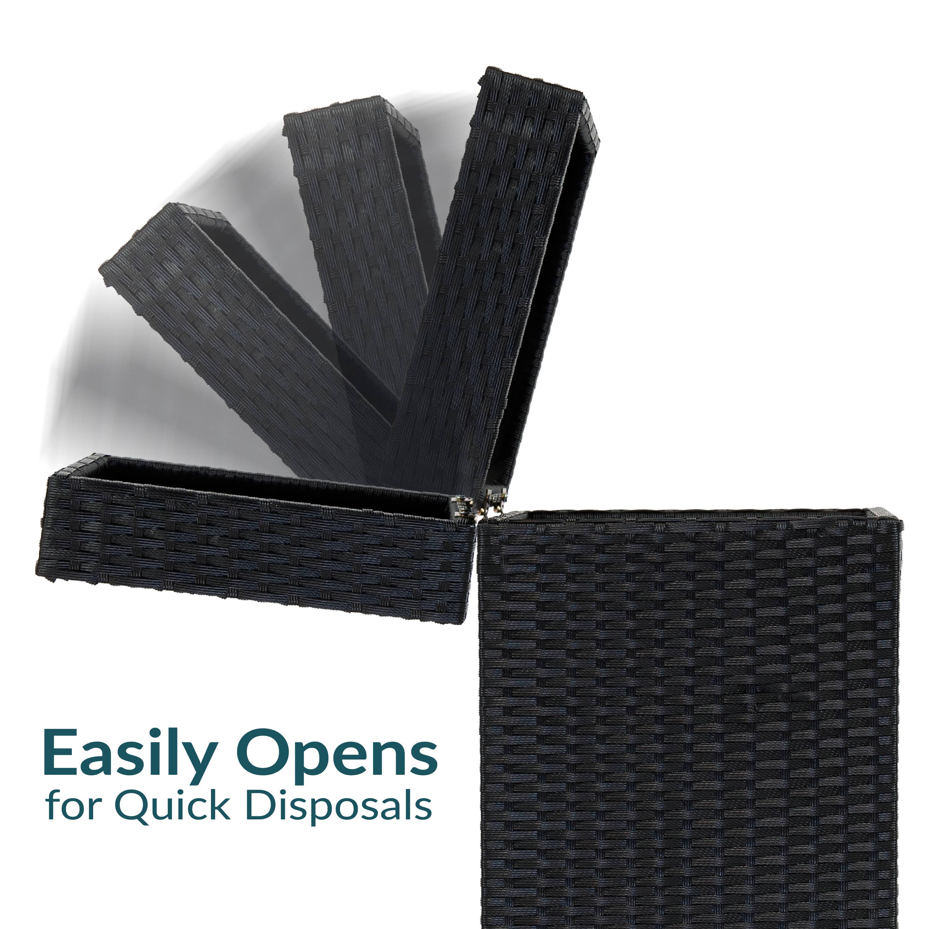 Sunnydaze Decor - Wholesale Trashcan/Trash Bin - Wicker Outdoor Trash Cans - Set of 2 - 26 Gal. and 15 Gal.5