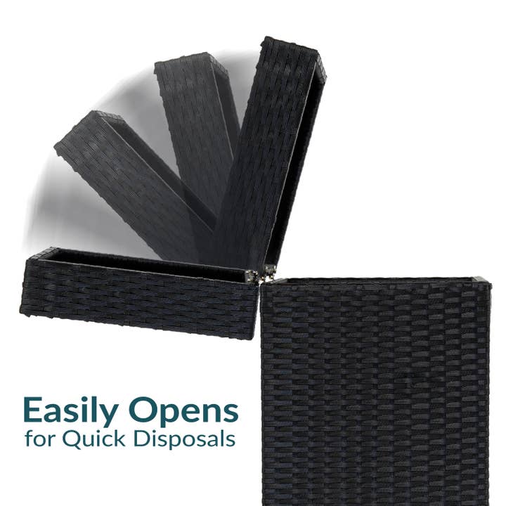 Sunnydaze Decor - Wholesale Trashcan/Trash Bin - Wicker Outdoor Trash Cans - Set of 2 - 26 Gal. and 15 Gal.5