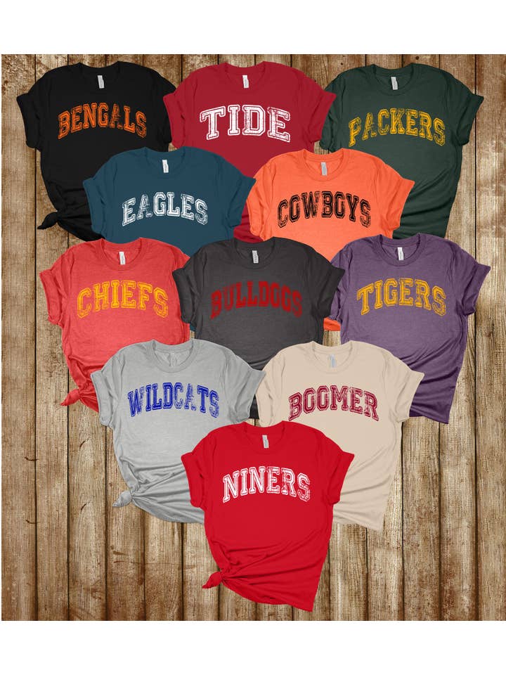 American Threadz Apparel - Wholesale Screen Printed T-Shirt - Women's - Custom Old School Mascot Tee