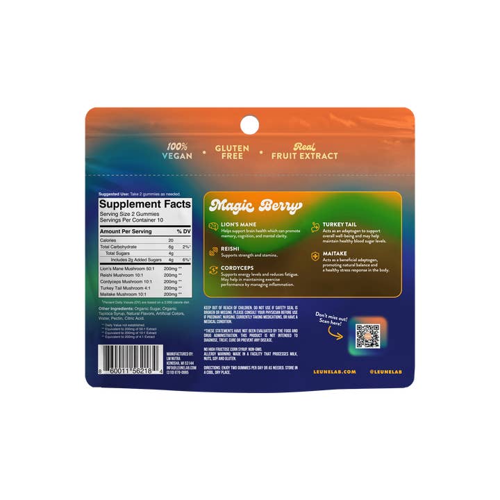LEUNE Lab - Wholesale Oral Supplement/Vitamin - Magic Berry Gem Drops - Functional Mushroom Gummies1