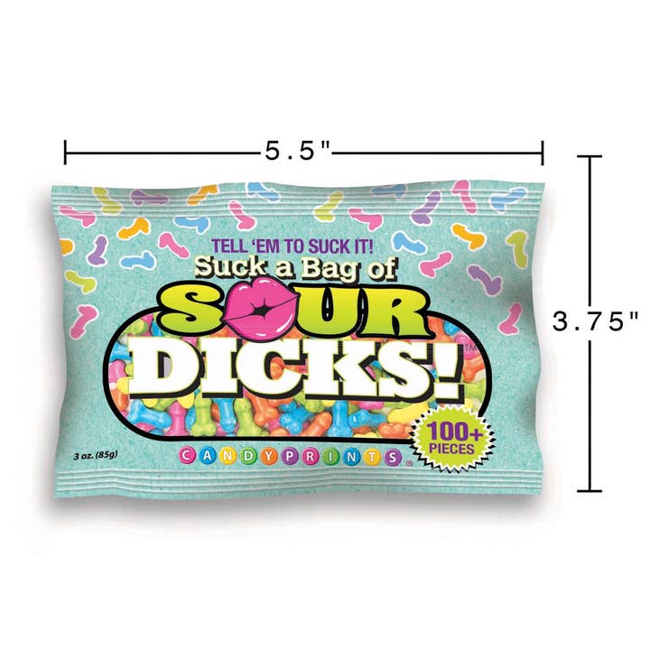Little Genie Productions - Wholesale Boiled sweets - Suck a Bag of Sour Dicks - 3oz Bag1