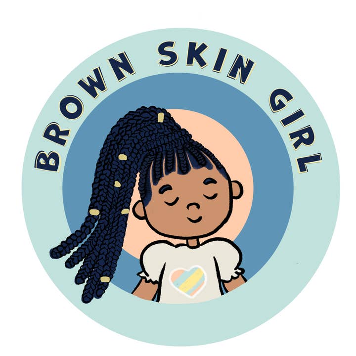 "Brown Skin Girl" Button for wholesale by Curly Crew Books