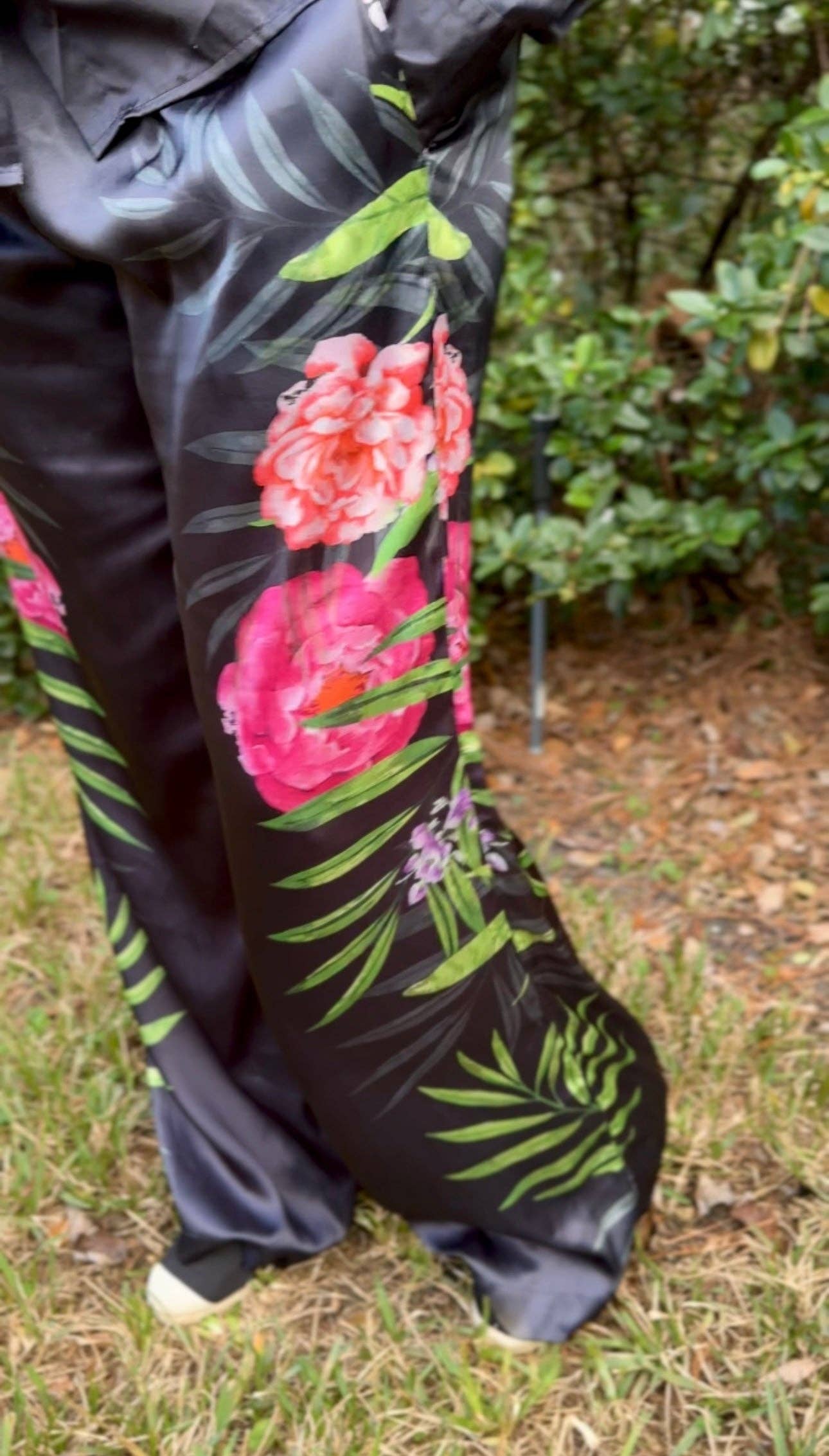 Paryse Style - Wholesale Top & Pant Set (NOT Loungewear) - Women's - Midnight Garden Japanese Silk Set | True 38" Inseam1