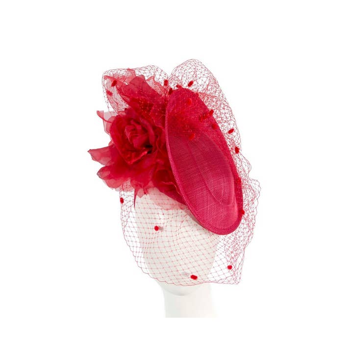 Max Alexander by Cupids Millinery Melbourne - Venta al por mayor Tocado - Mujer - Fascinador de carreras con flores y velo facial7