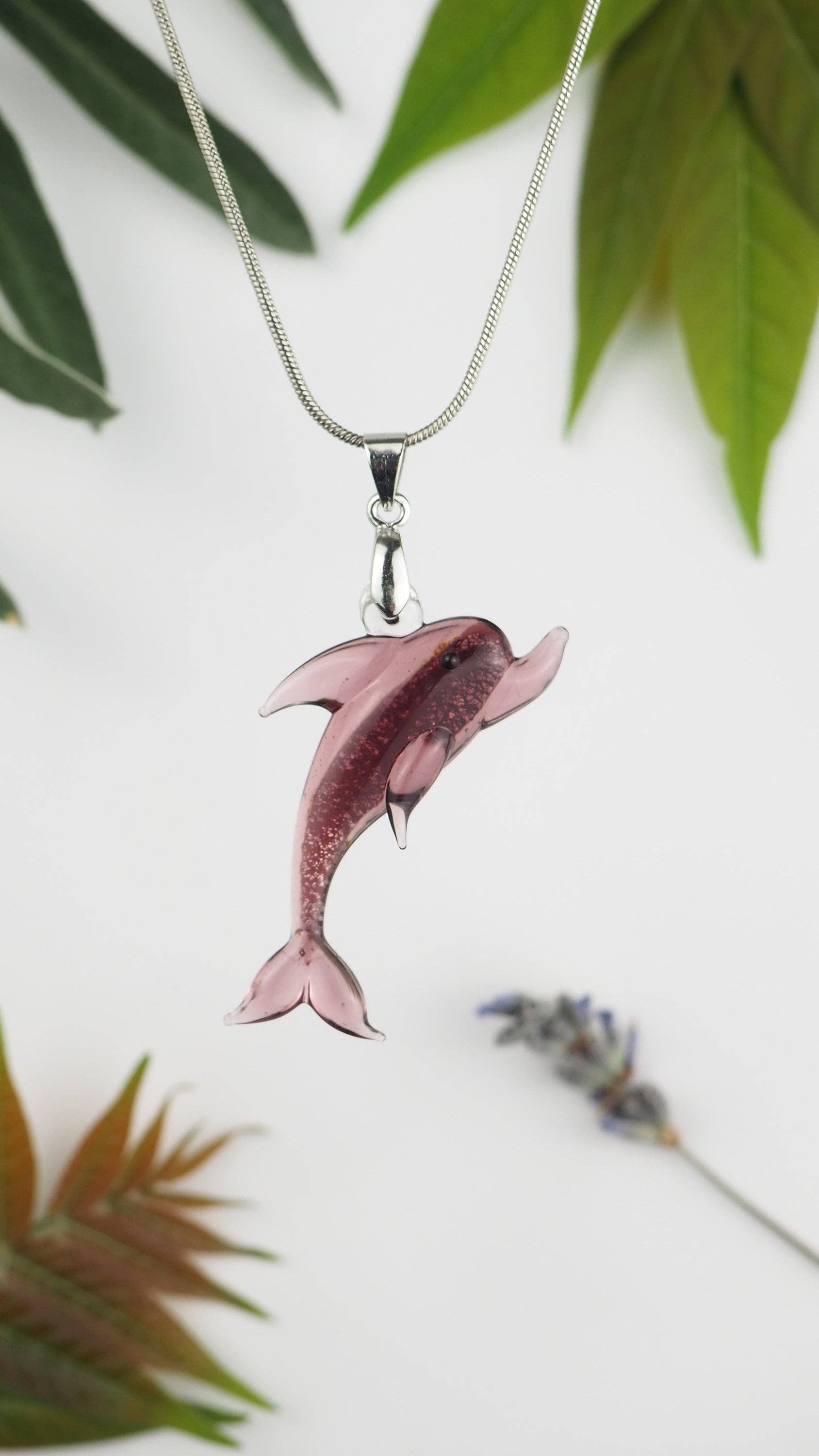 Drusilya Glass Art - Wholesale Pendant/Charm Necklace - Dolphin Necklace Handmade Murano Glass Jewelry Lampworking4