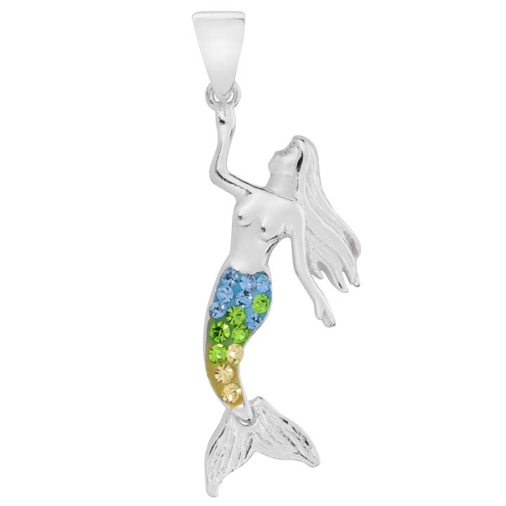 Large Crystal Mermaid Pendant (USA-DDP) for wholesale by Silver Jewellery Cavern Wholesale