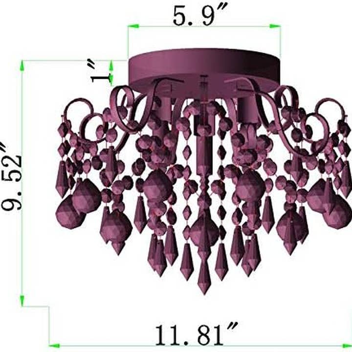 Mini Chandelier Crystal,Semi Flush Mount Pink Girl Chandelier, Small Crystal Ceiling Light Fixture Bedroom Bathroom Closet Nursery 3 Lights for wholesale on Faire2