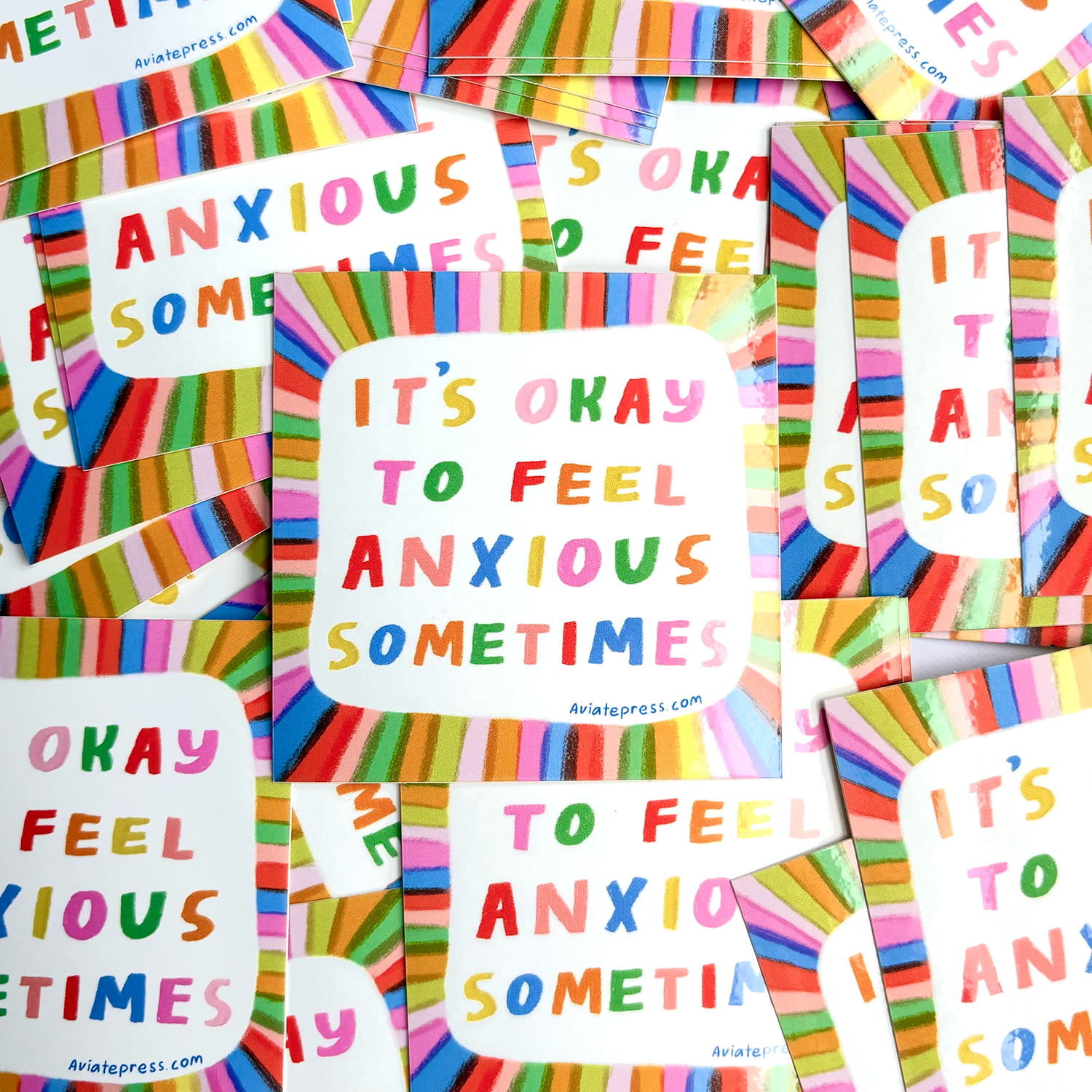Aviate Press - Wholesale Sticker - It's Okay to Feel Anxious Sticker1