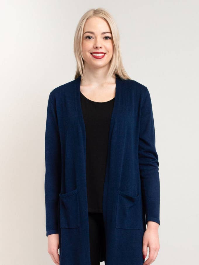 Pull Justine, Indigo, Coton Bambou pour la vente par Blue Sky Clothing Co LLC