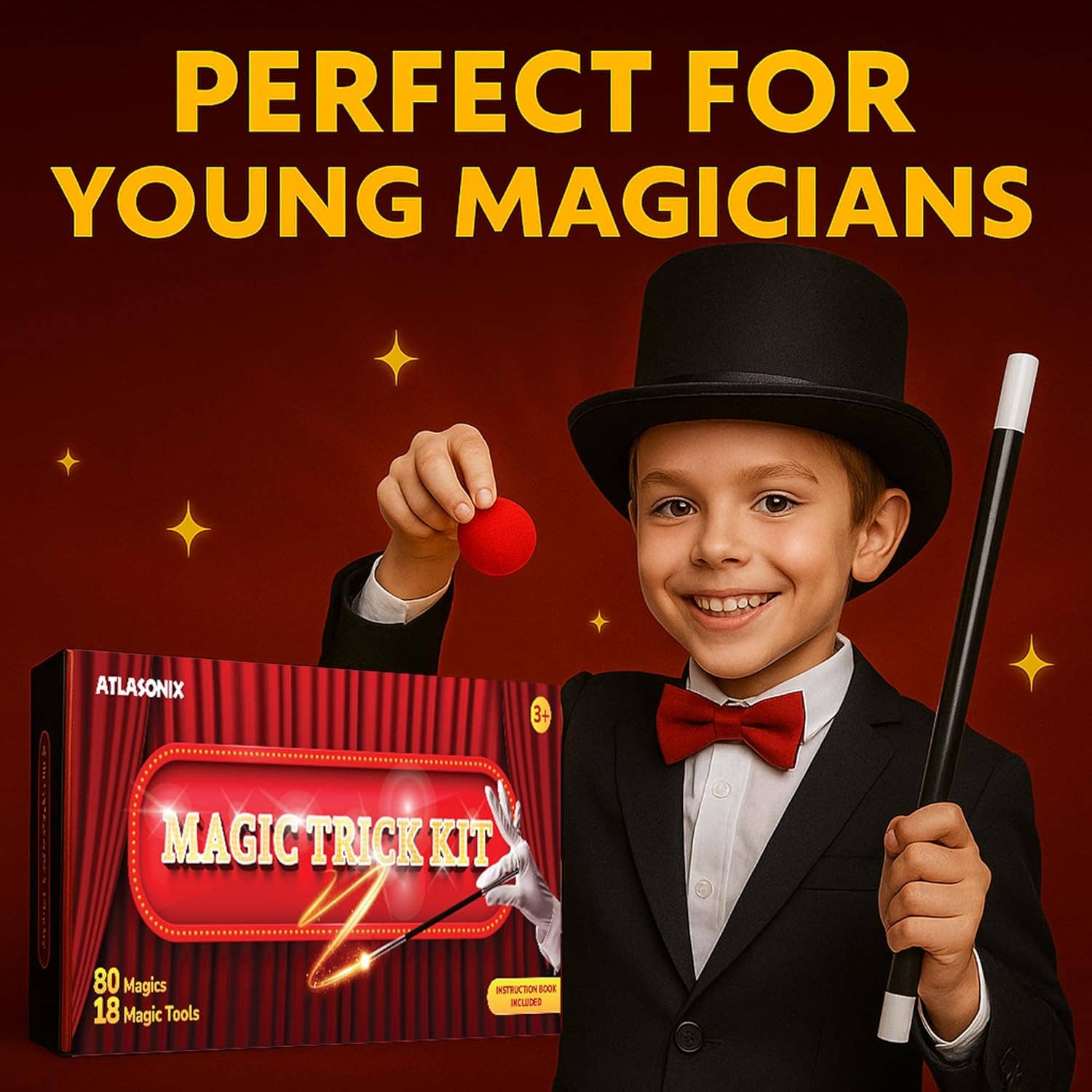 Atlasonix - Vente Tours de magie - Tours de magie - Coffret cadeau d'apprentissage amusant de magie pour enfants5