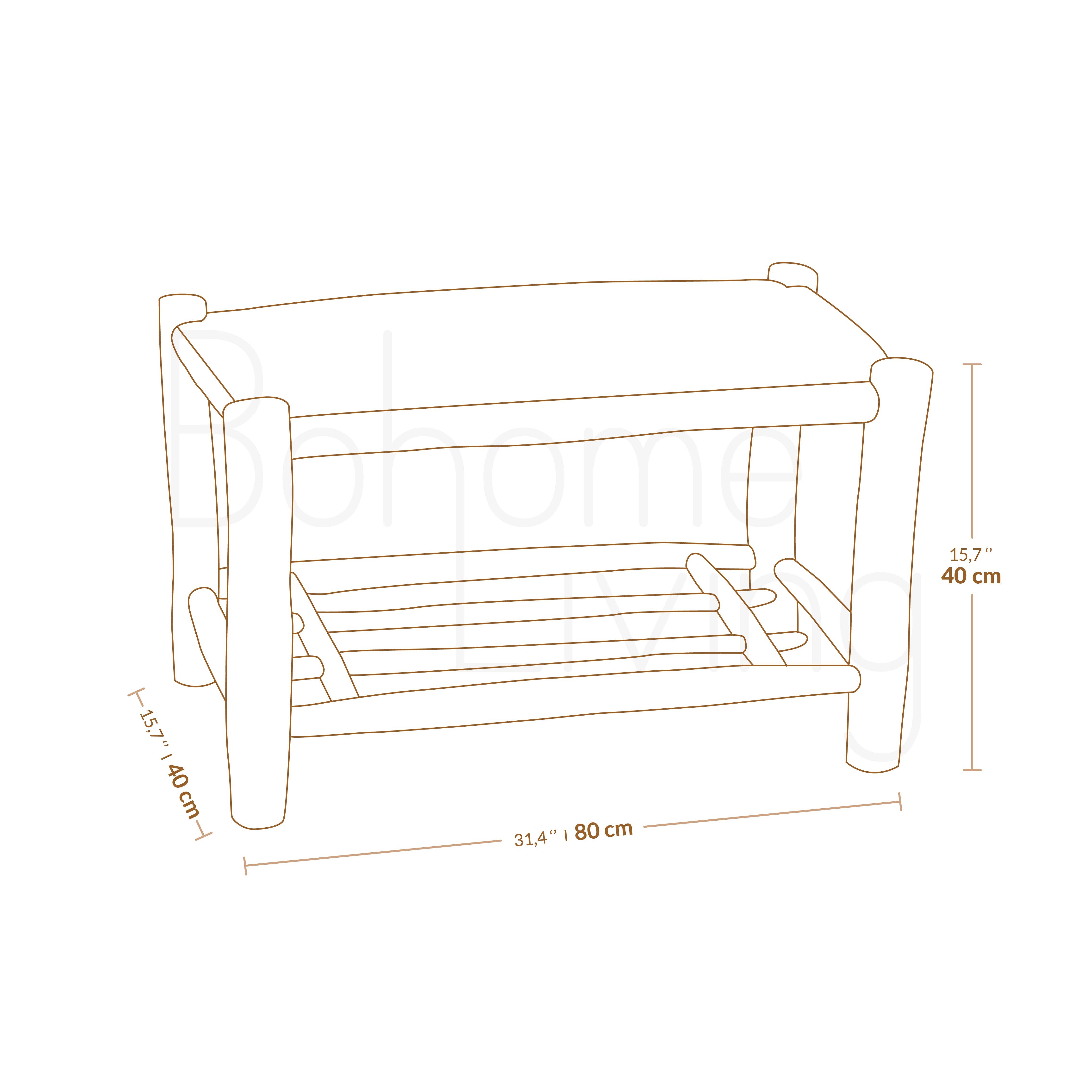 Bohome Living - Wholesale Bench - Wooden bench with storage 80cm3