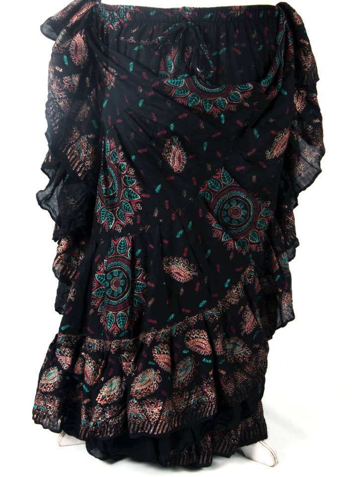 Saia estampada em bloco de por atacado de Senoritas Tribal Designs