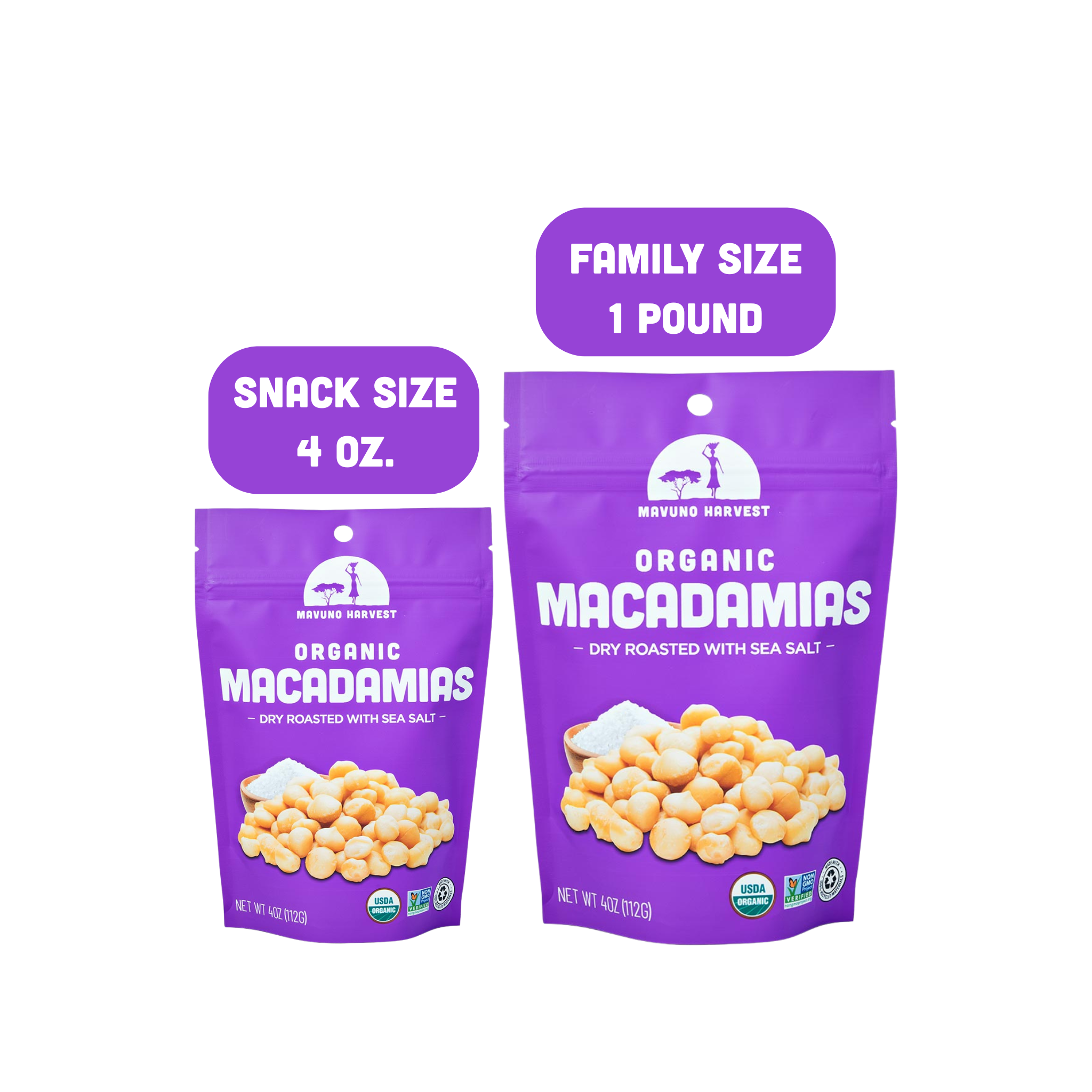 Mavuno Harvest Organics - Vente Noix - Noix de macadamia biologiques grillées à sec avec sel de mer, boîte de 6.1