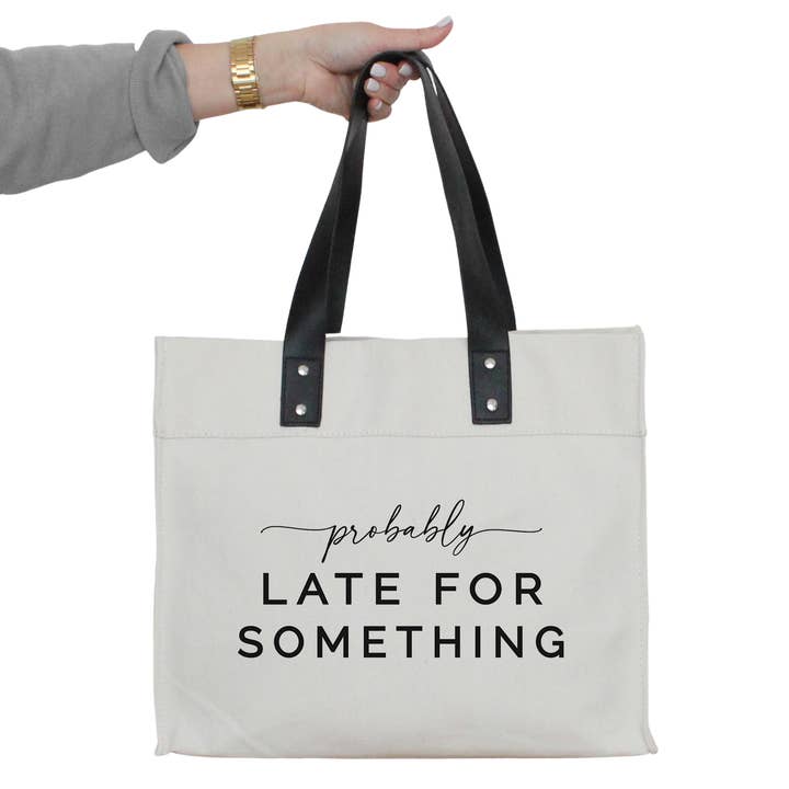 Probably Late Market Tote for wholesale by Porter Lane Home