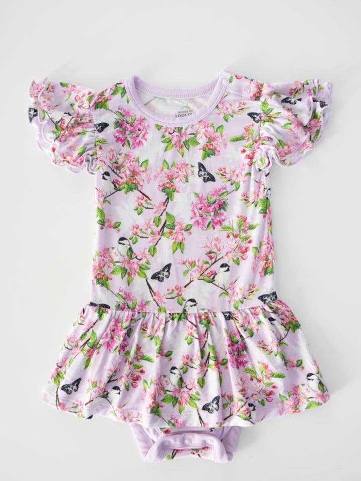 Vestido floral con volantes de primavera y verano, de bambú para venta al por mayor de House of LooLous