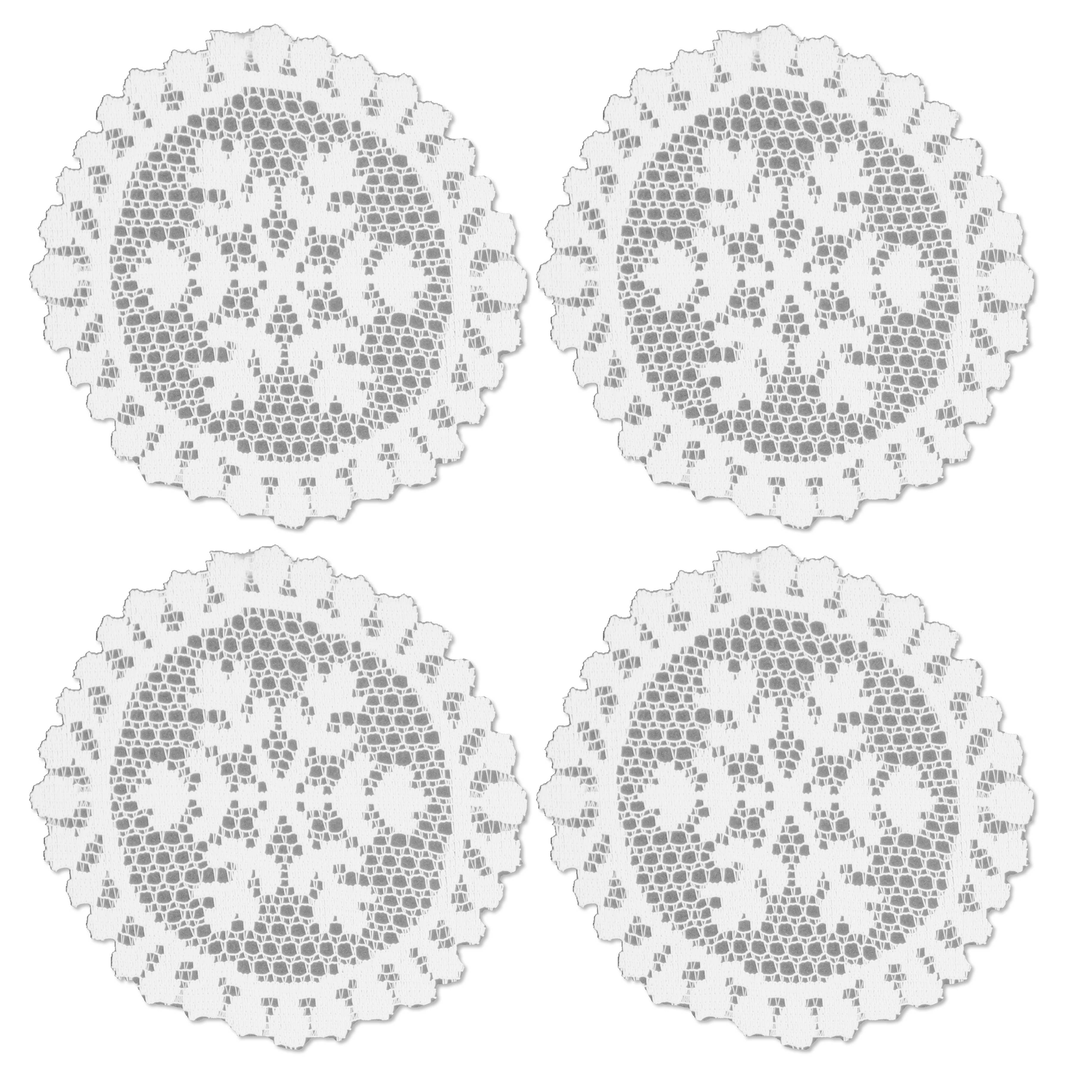 Heritage Lace - Wholesale Doily - Yuletide 7 in Round White Lace Doily Set of 41