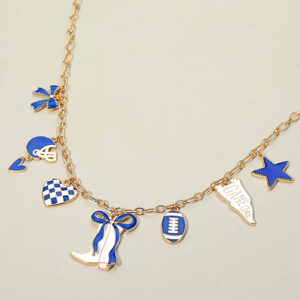Sensibling Corp. - Wholesale Pendant/Charm Necklace - Game Day Football Theme Charm Station Necklace18