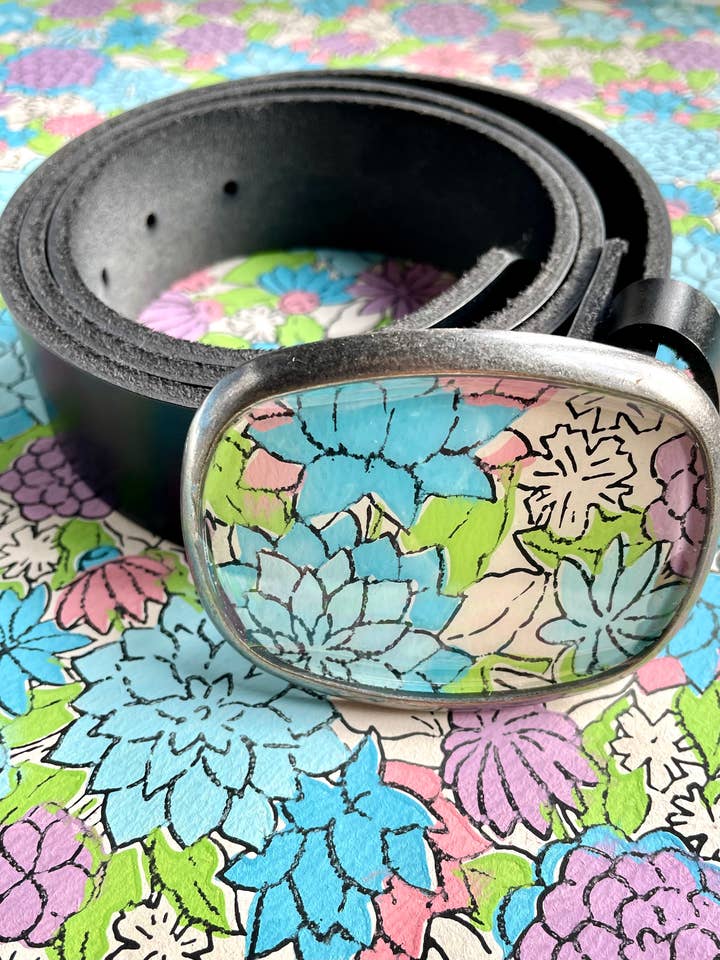 Bältesspänne, pastell - vintage blommor, preppy, rosa + grön för wholesale av joeyfivecents