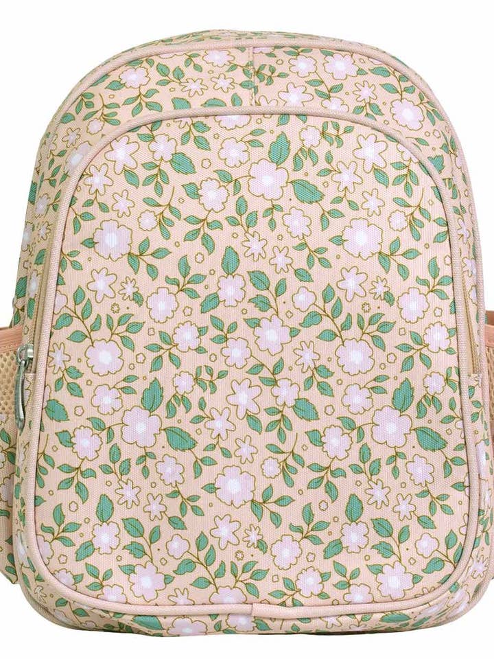Kids backpack insulated front compartment: Blossoms-pink for wholesale by A Little Lovely Company