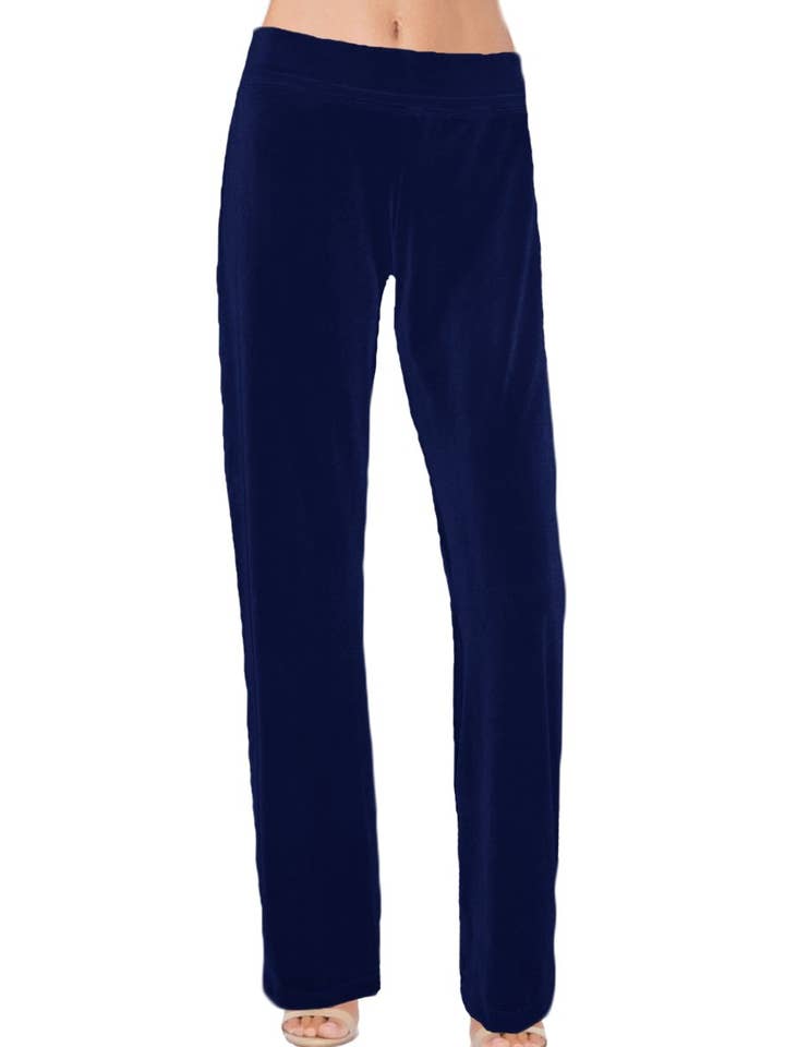 Ooh la la - Wholesale Pants - Women's - Ooh la la Stretch Velvet Lined Straight Leg Dress Pants