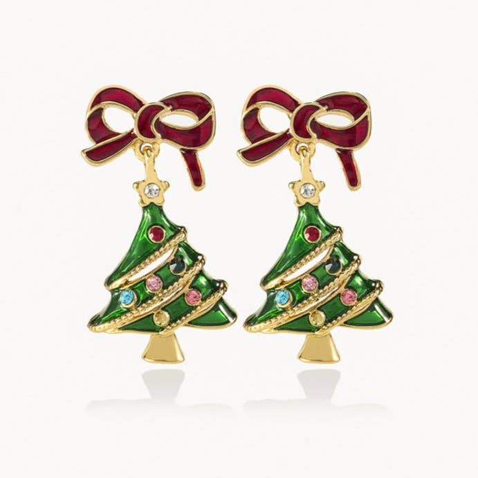 Violet & Brooks - Wholesale Hangende/ronde oorbellen - Vintage oorbel met kerstdruppel4