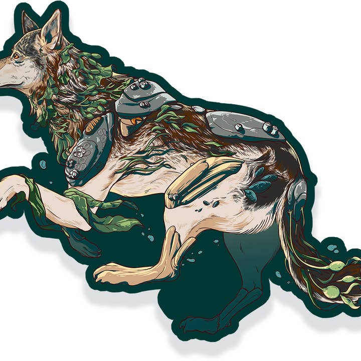 Coastal Wolf - Vinyl Sticker for wholesale by Amanda Key Design