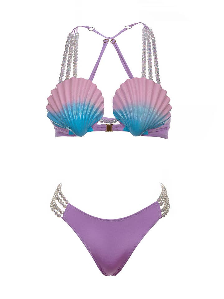 Biquíni Mermaid Shell - Lilás por atacado de The Gold Key