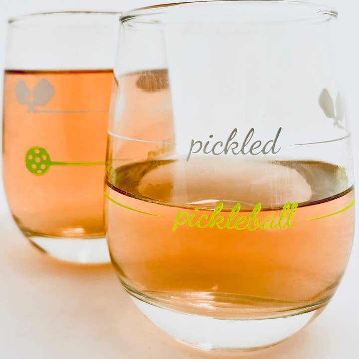 Pourtions Just Right - Wholesale Wine Glass - Pickleball Wine Glass | Stemless | Unique Gift | Pickleball