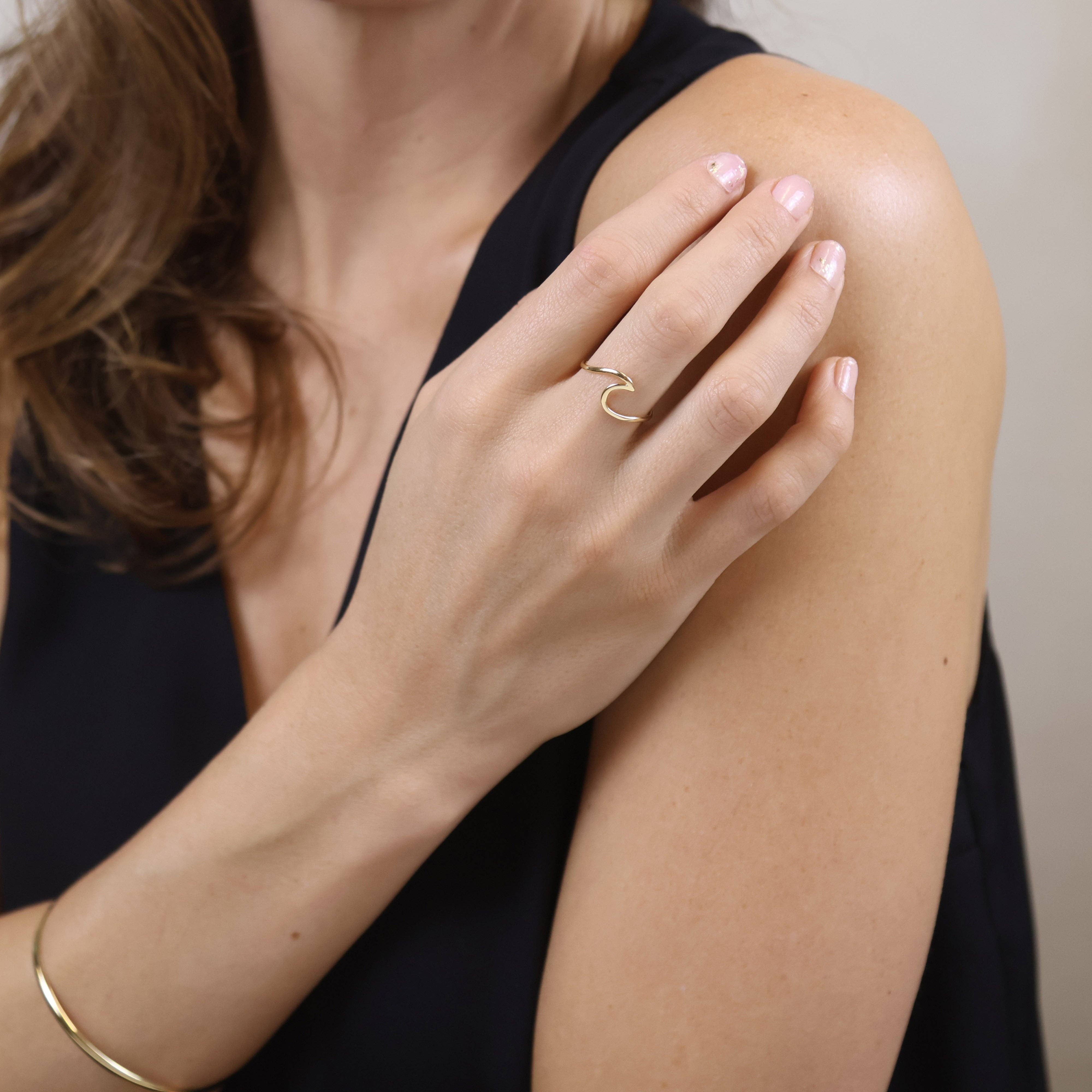 GoldFi - Wholesale Band/Stacked Ring - 18k Gold Filled Wave Ring5