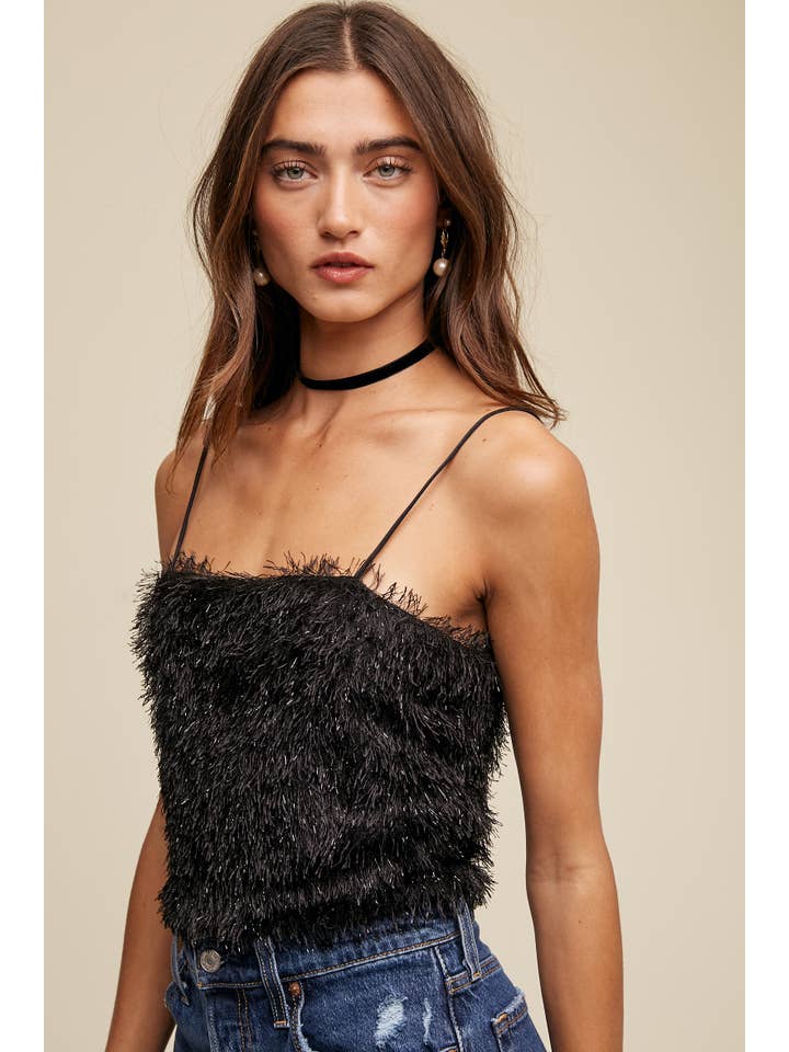 Listicle - Wholesale Camisole - Women's - Metallic Eyelash Knit Cami Top LT131528