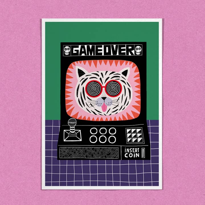 POSTCARD - GAME OVER - CRT26 for wholesale by Dans Les Dents