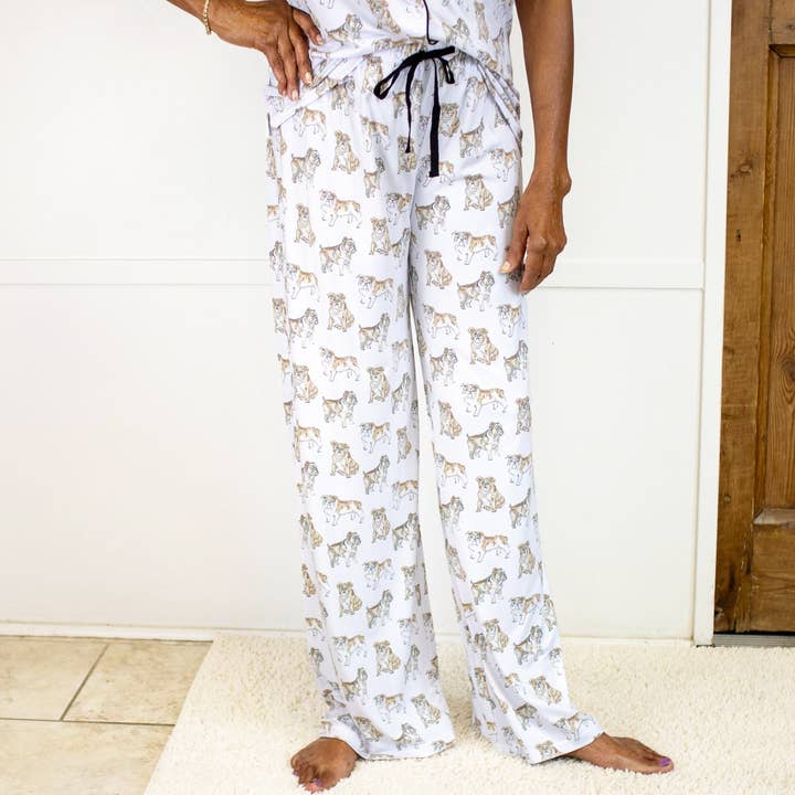 The Royal Standard - Wholesale Sleepwear Bottom - Women's - Forever Bulldog Sleep Pants White/Multi -Asst.
