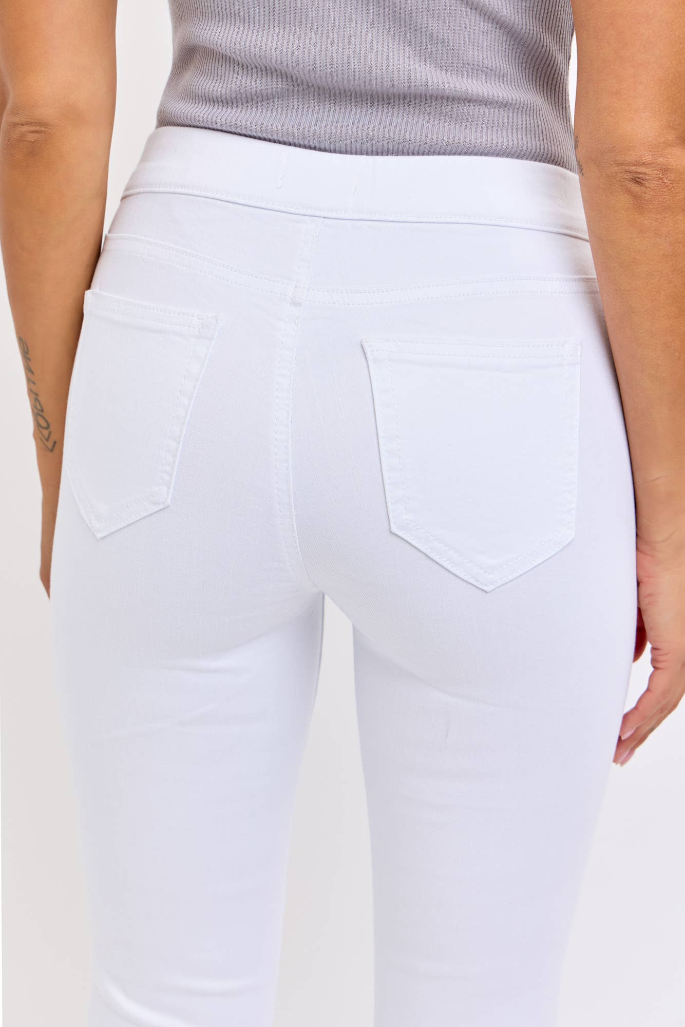 Cello Jeans - Wholesale Jeans - Women's - White Mid Rise Flare Jegging (open pack) [C35324WHT sbs]3