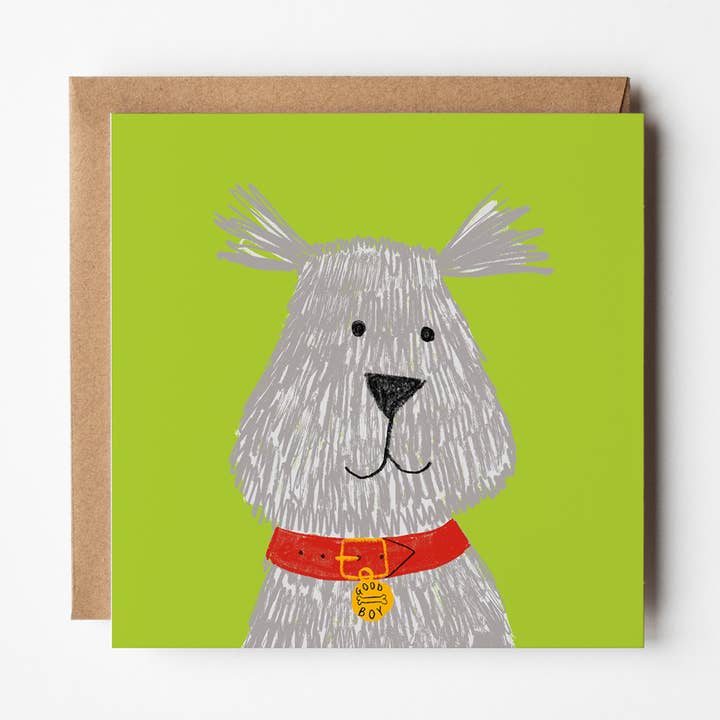 Scruffy Mutt - blank greetings card for wholesale by Design Smith