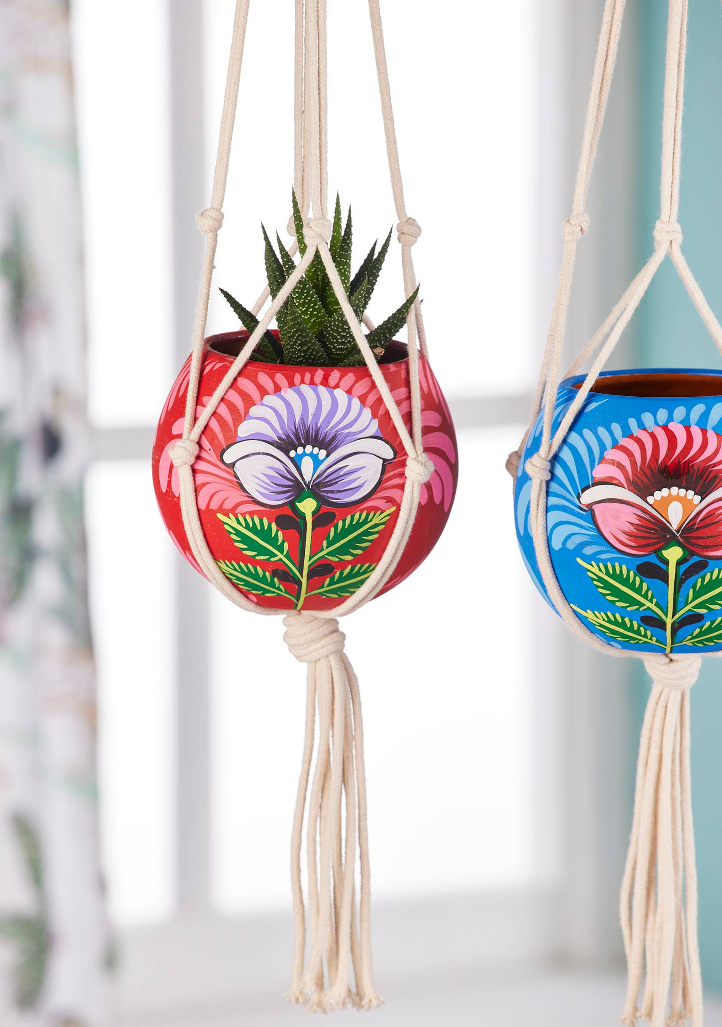 Namaste - Wholesale Hanging Planter - Shapla Handpainted Hanging Planter3