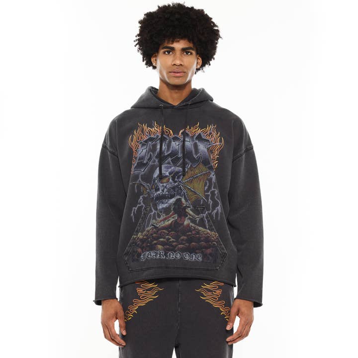 Cult's Pullover Novelty Hoody in Vintage Charcoal for wholesale by Cult of Individuality