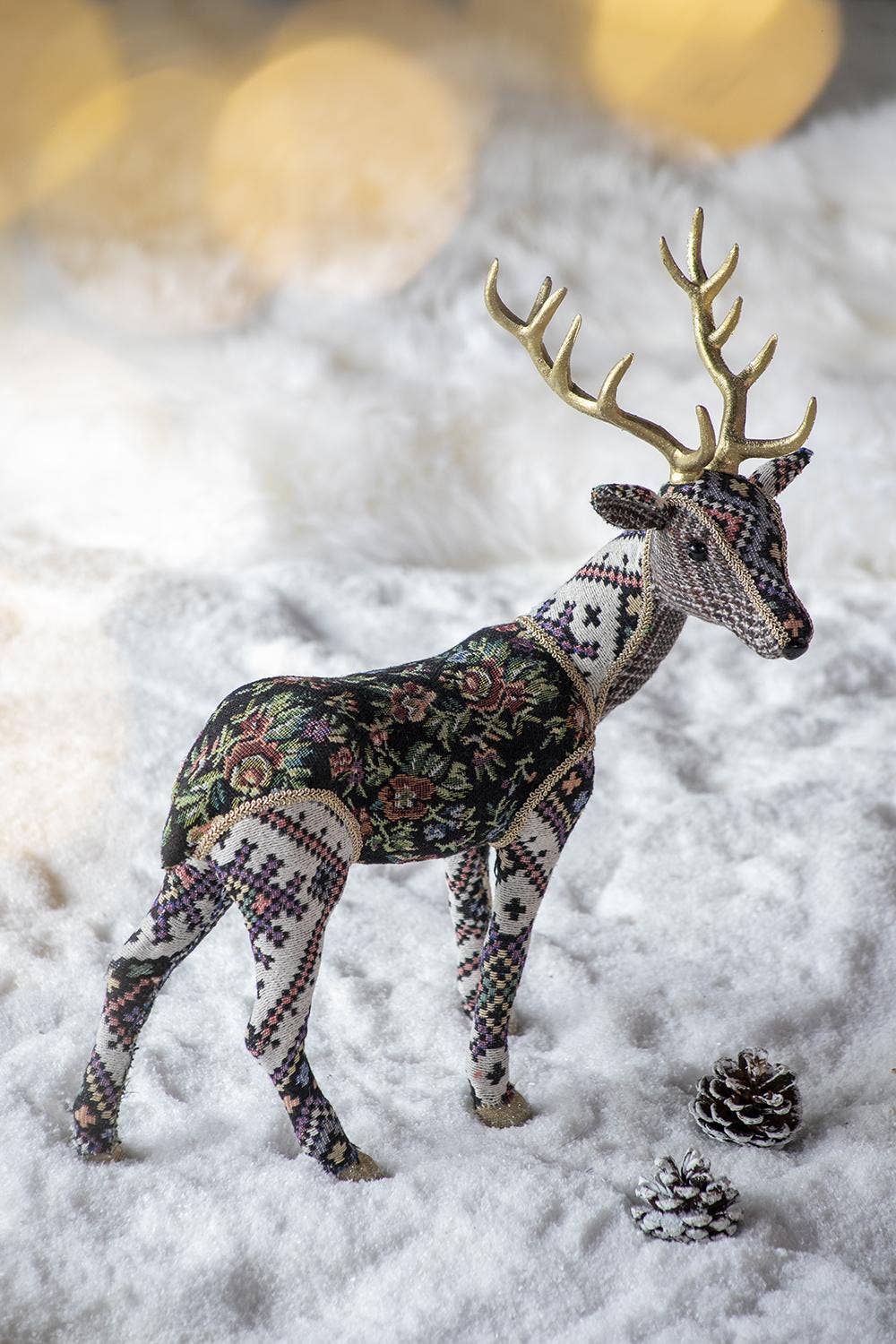 A&B Home Group Inc. - Wholesale Christmas Decoration - 13x6.3x16.5" Majestic Velvet Deer Figurine5